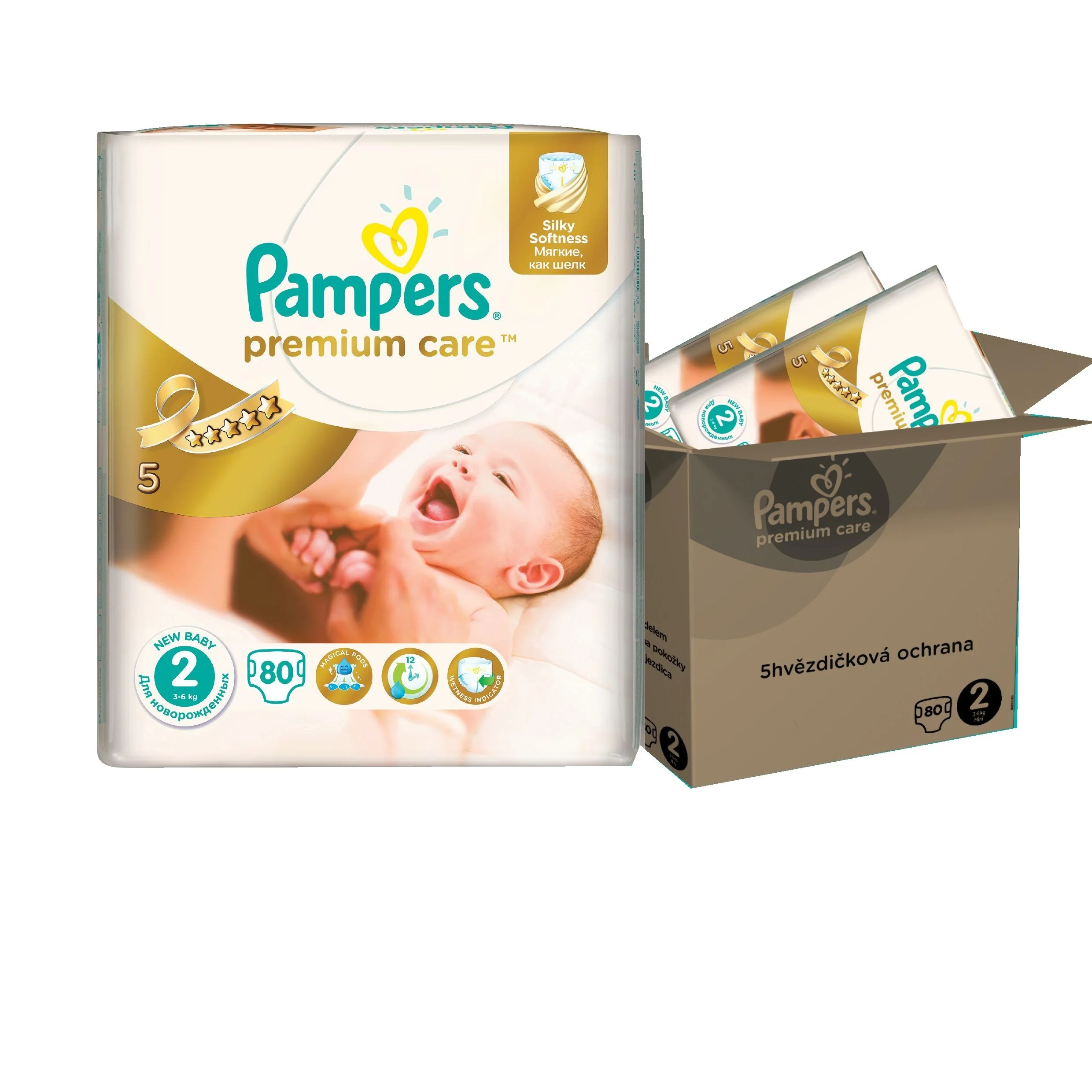 Pampers Premium Care Dětské pleny velikost 2 měsíční balení 160 ks