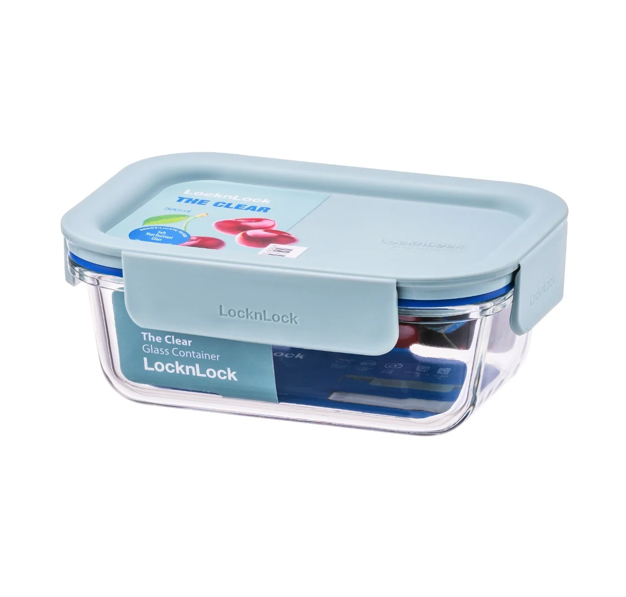 Lock&Lock Clear Dóza obdélníková 380 ml borosilikátové sklo 1 ks mint