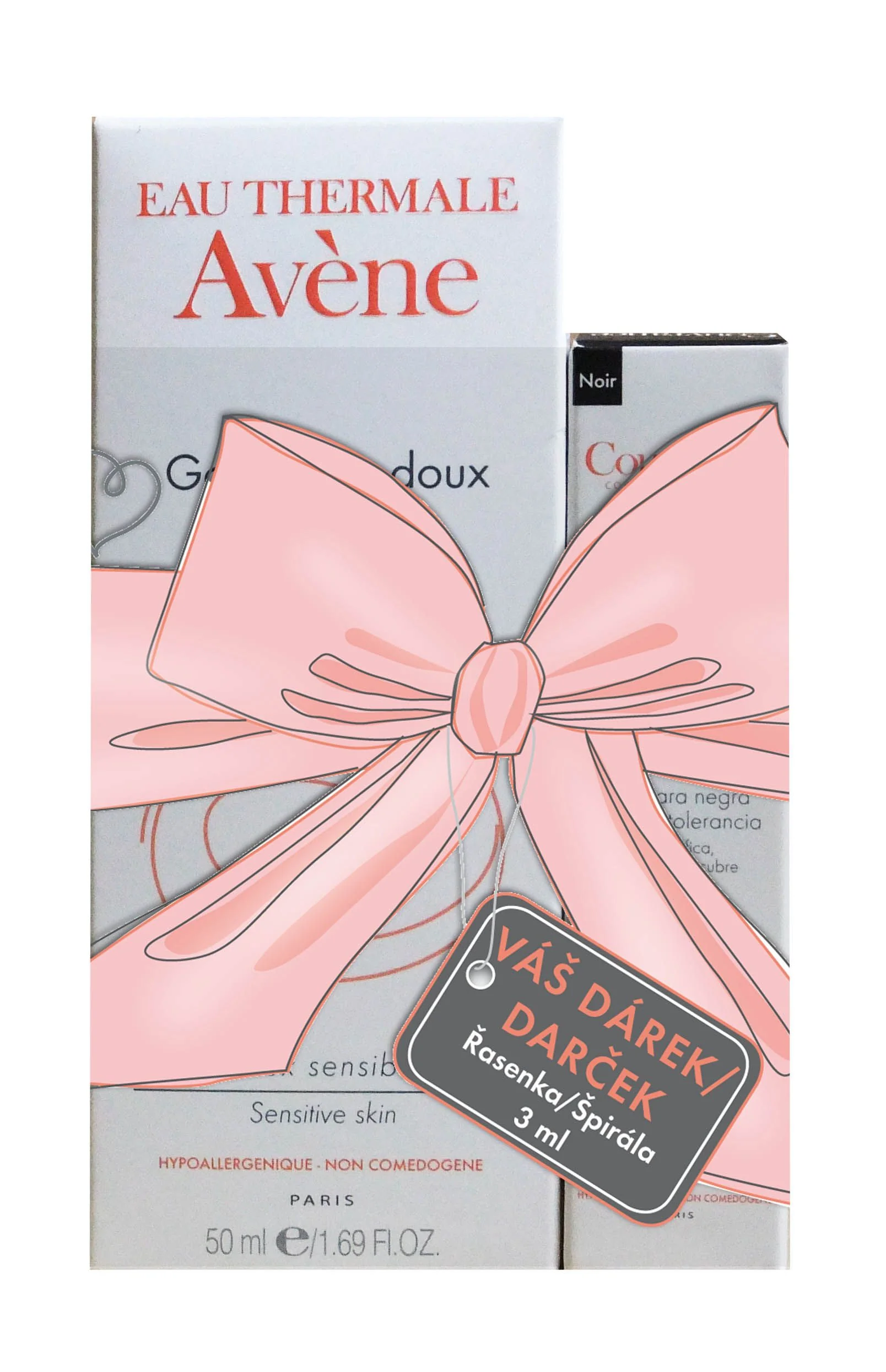 AVENE Jemný čisticí peeling 50ml + Řasenka 3ml ZDARMA