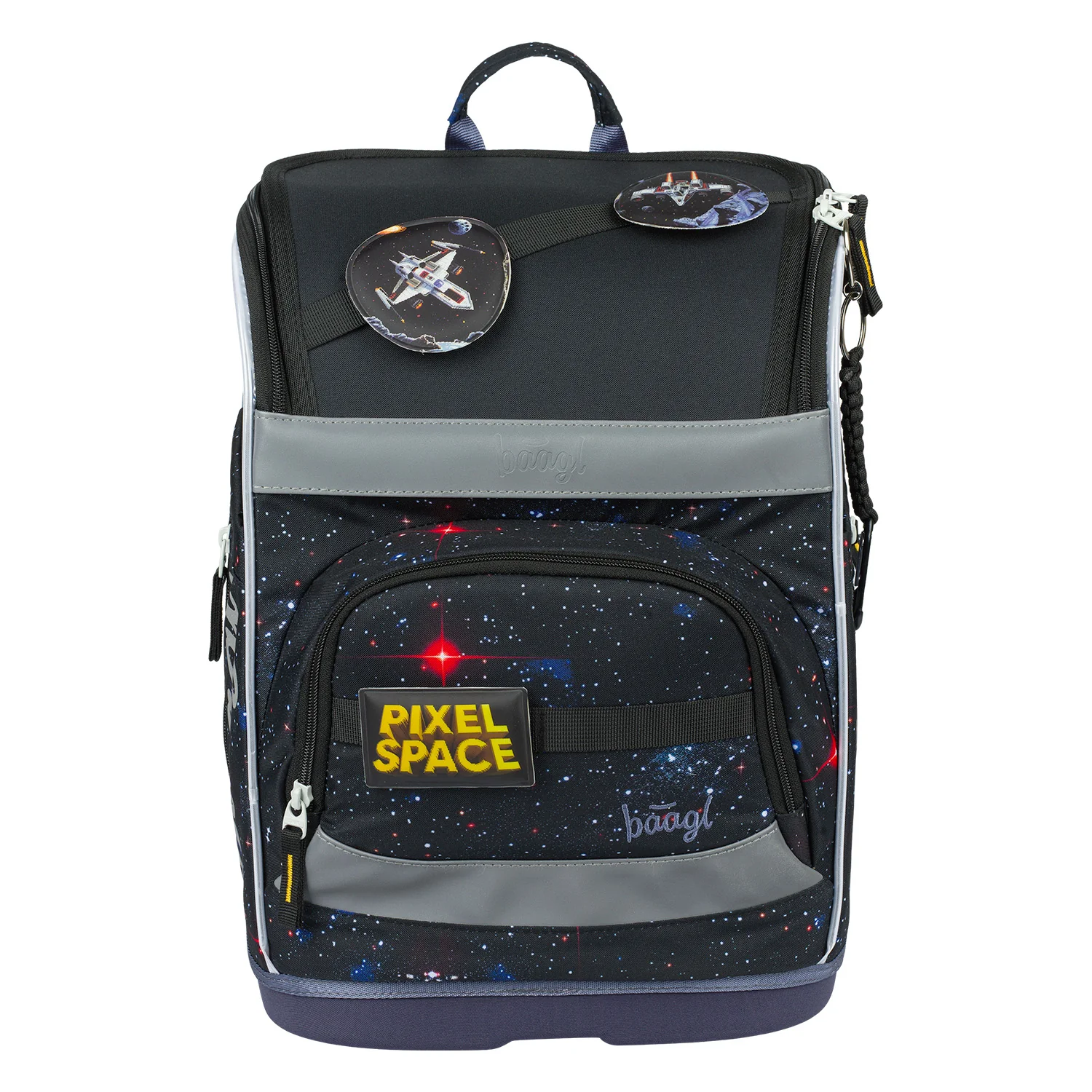 Baagl SET 5 Zippy Plus Pixel Space: aktovka, penál, sáček, zástěra, peněženka