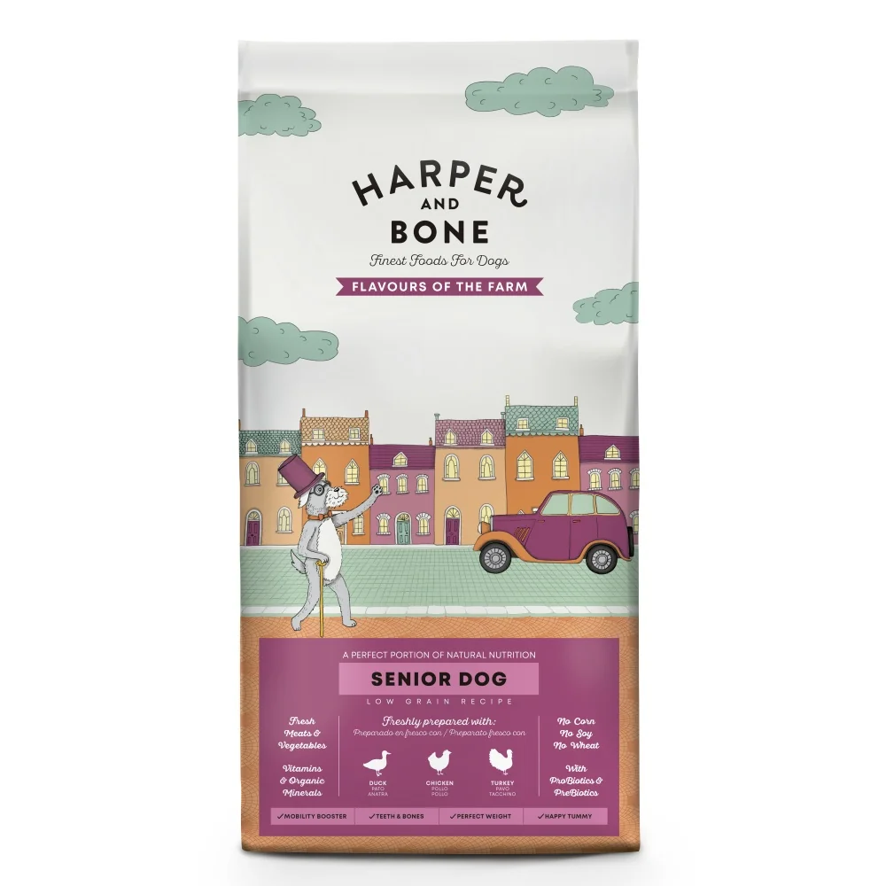 Harper and Bone Dog Senior Light příchutě farmy 12 kg 