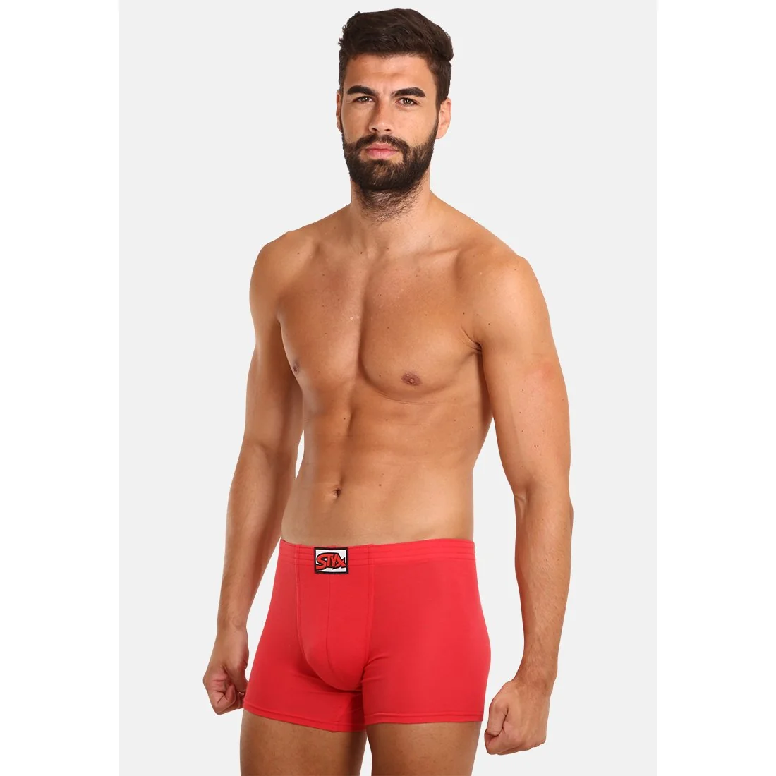 Styx Pánské boxerky long klasická guma červené (F1064) L