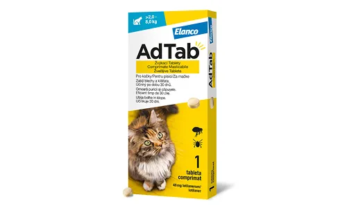 AdTab Žvýkací tablety pro kočky >2-8 kg 48 mg 1 tableta