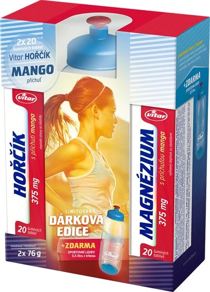 Vitar Hořčík duopack mango eff.tbl.20 + sportovní láhev