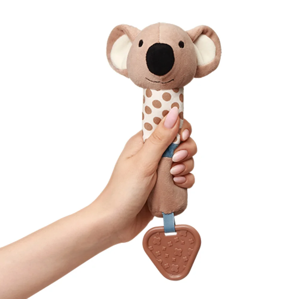 Babyono Plyšová hračka s pískátkem a kousátkem Koala Charlie, béžová