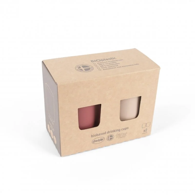 DANTOY Tiny Bio hrníčky Nude/Red 2ks 0m+