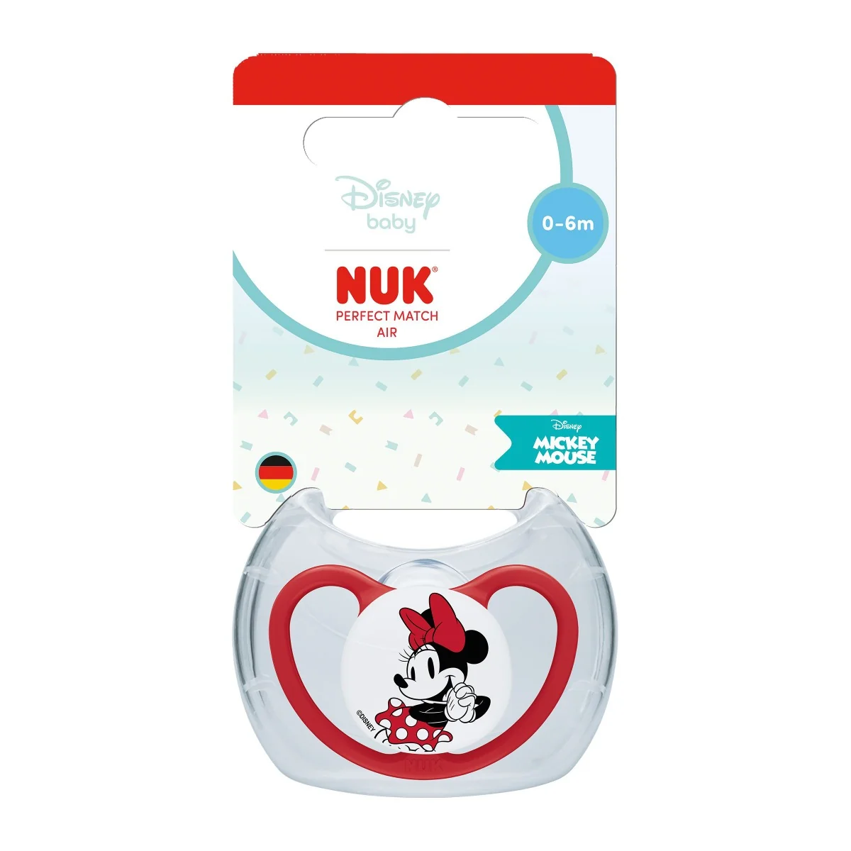 NUK Perfect Match Air Dudlík Disney Mickey 0–6m box 1 ks red