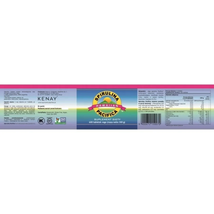 Kenay Spirulina pacifica 600 tablet