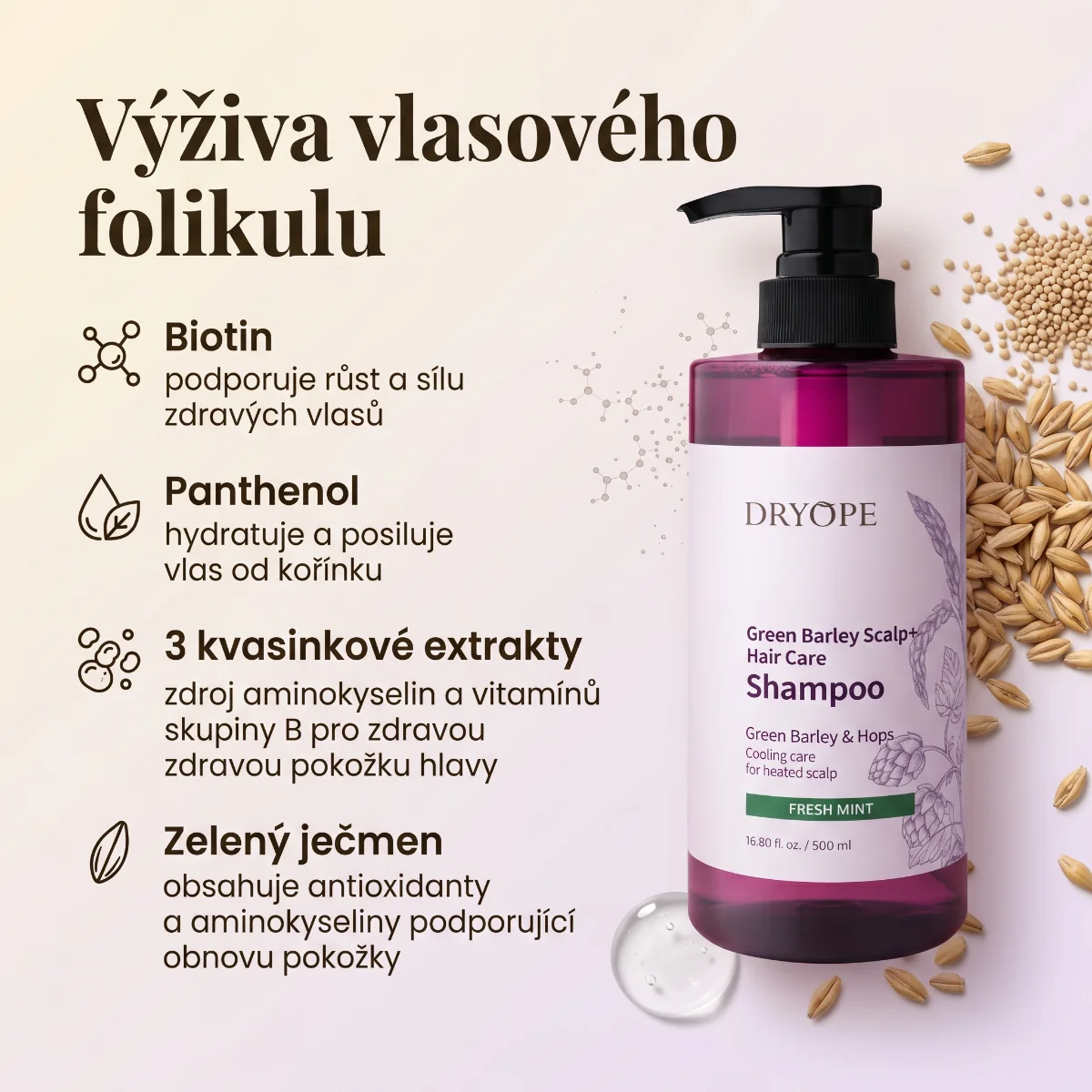 DRYOPE Fresh Mint šampon při vypadávání vlasů 500 ml