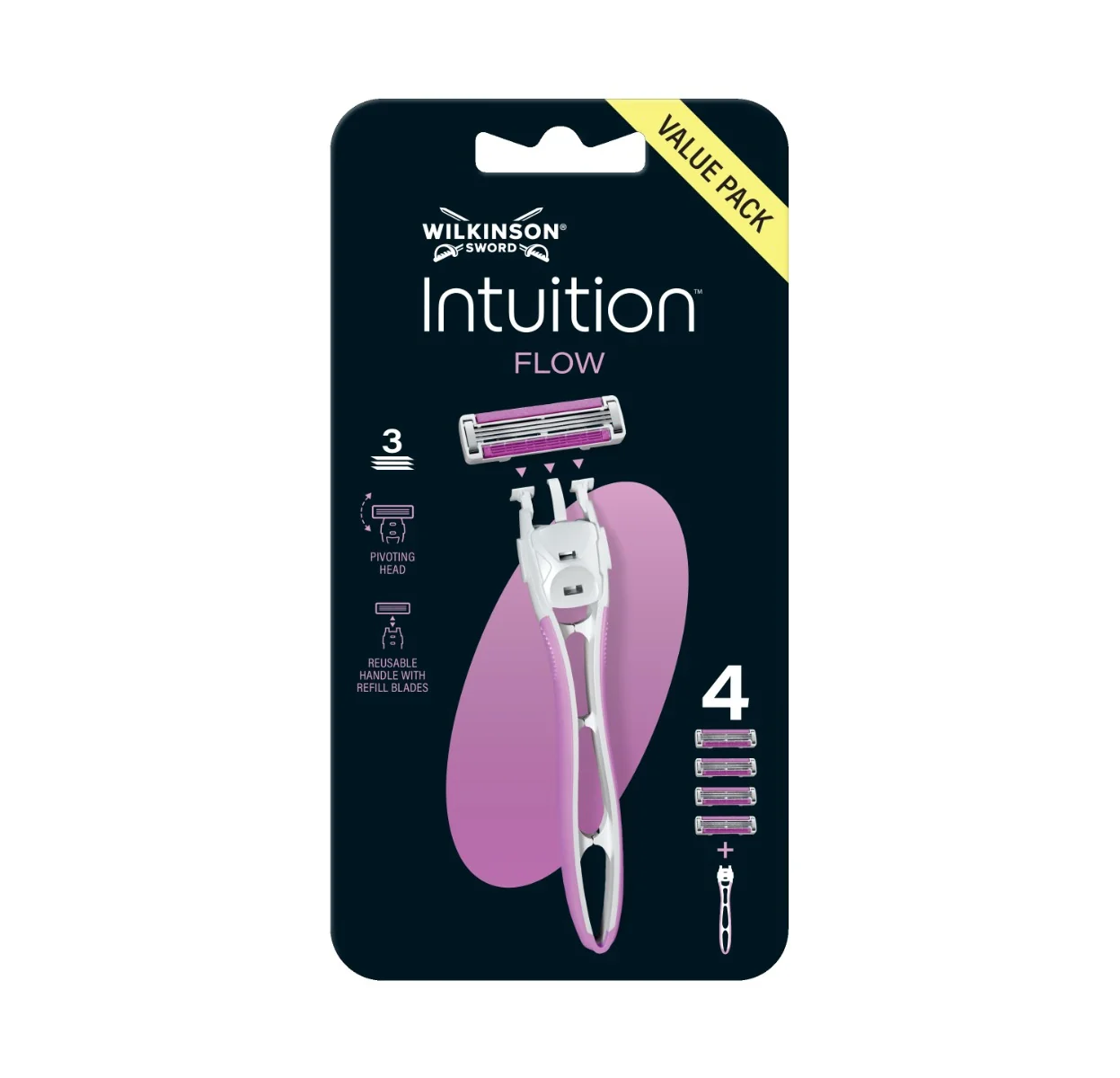 Wilkinson Intuition Flow holicí strojek + hlavice 4 ks