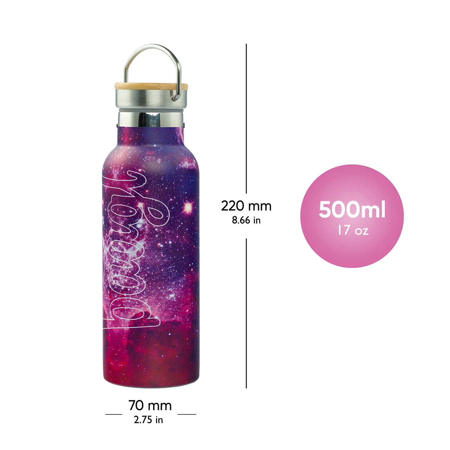 Baagl Termoláhev s bambusovým víčkem Galaxy, 500 ml