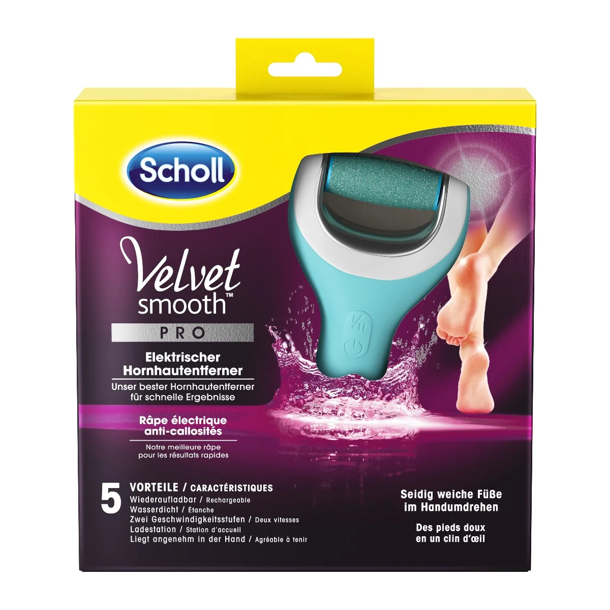 Scholl Velvetsmooth Elektrický pilník na chodidla do vody