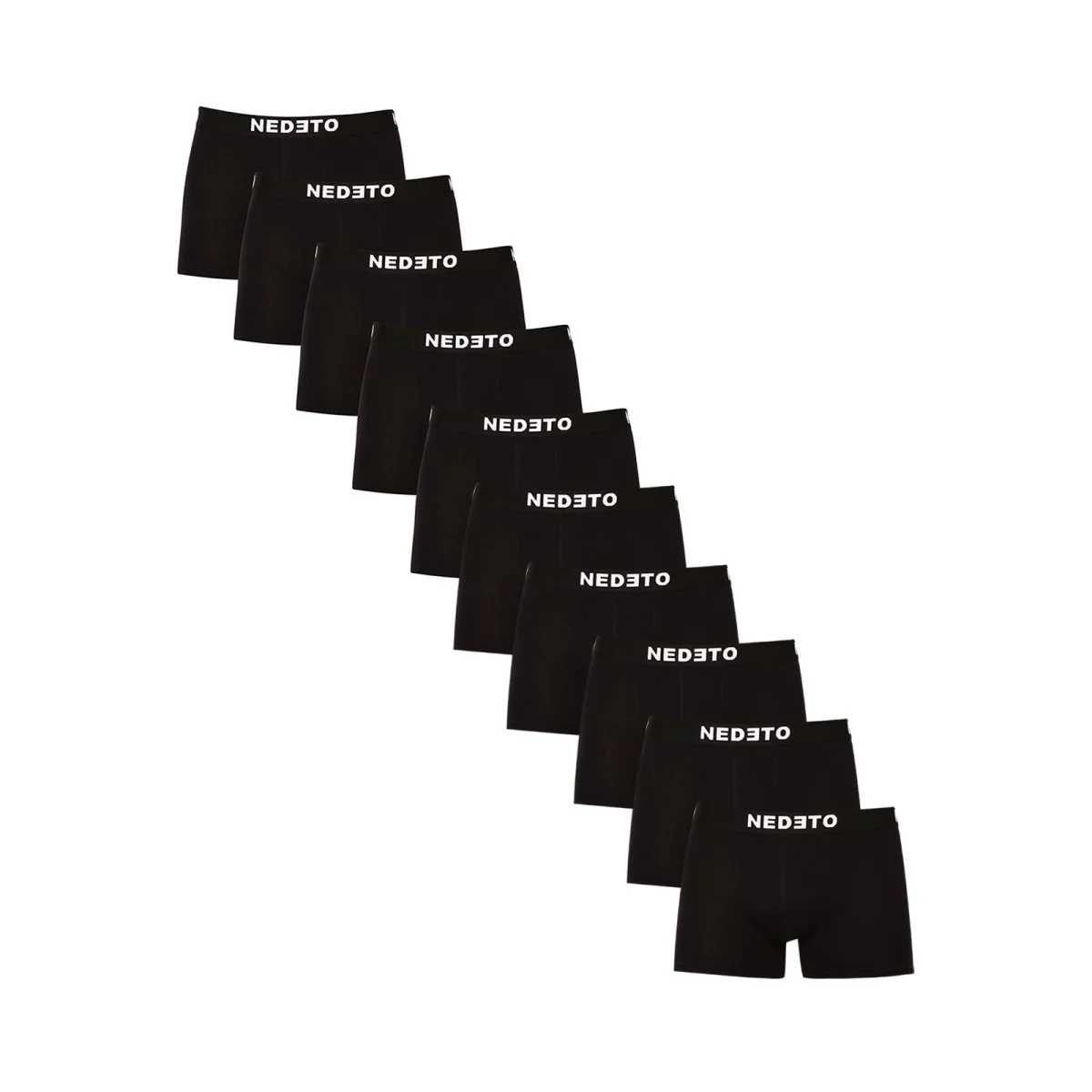 Nedeto 10PACK pánské boxerky černé (10NDTB001-brand) M 