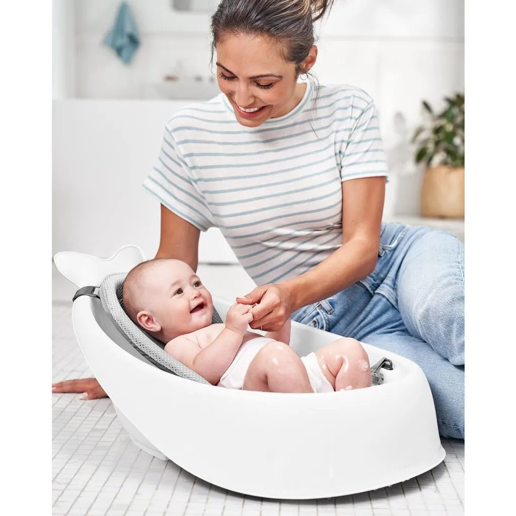 SKIP HOP Vanička s ergonomickou podložkou Moby 3 fázová bílá