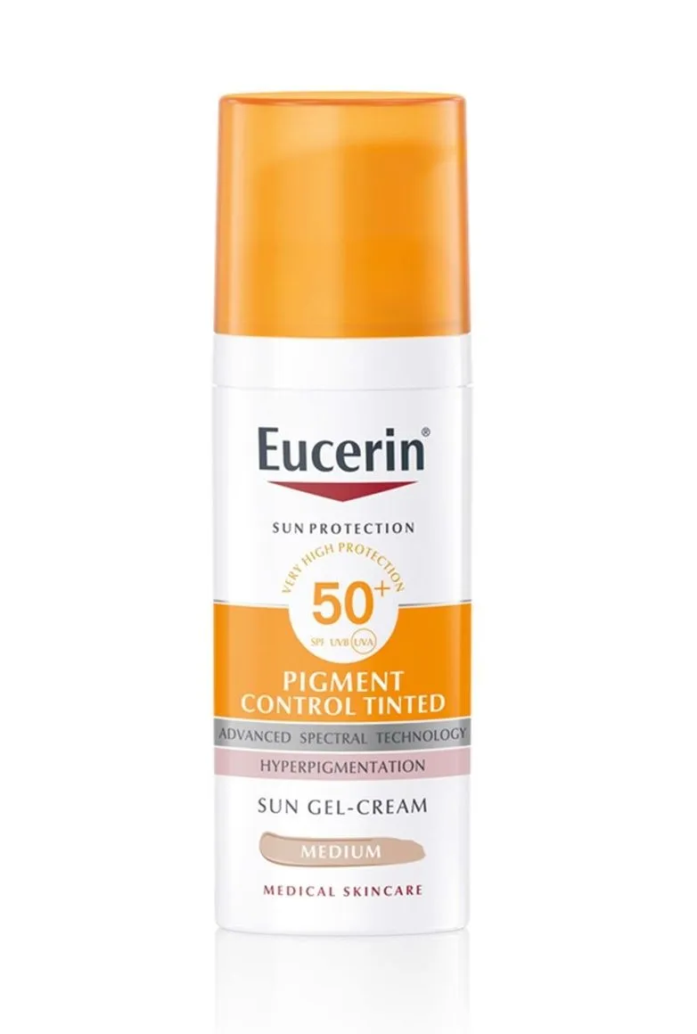 Eucerin Pigment Control Emulze na opalování na obličej s depigmentačním účinkem SPF 50+ středně tmavá