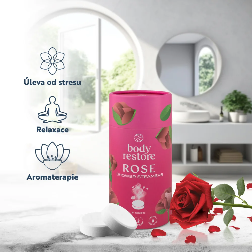 Body Restore Aromatické tablety do sprchy růže 6 ks