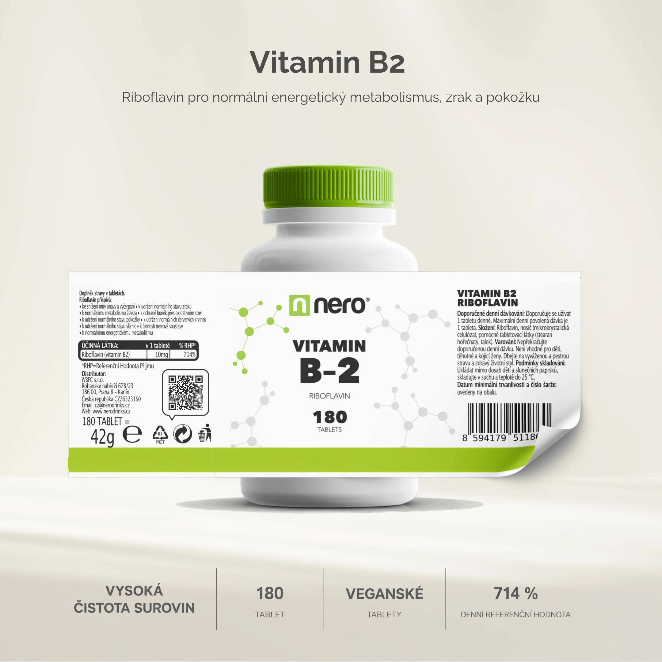 NERO Vitamin B2 Riboflavin Premium 180 tablet