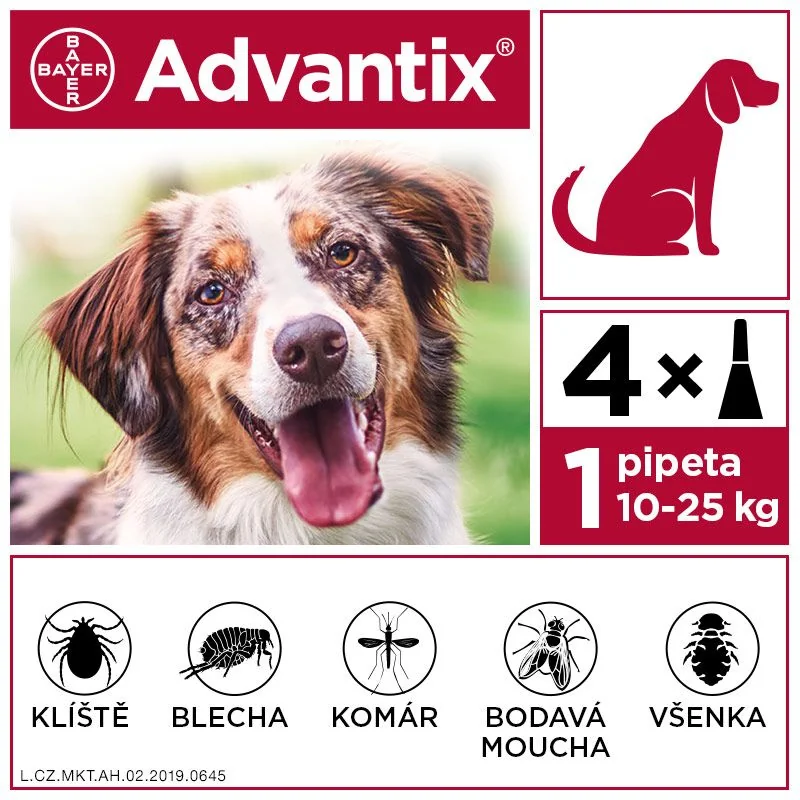 Advantix pro psy 10-25 kg spot-on 4x2,5 ml