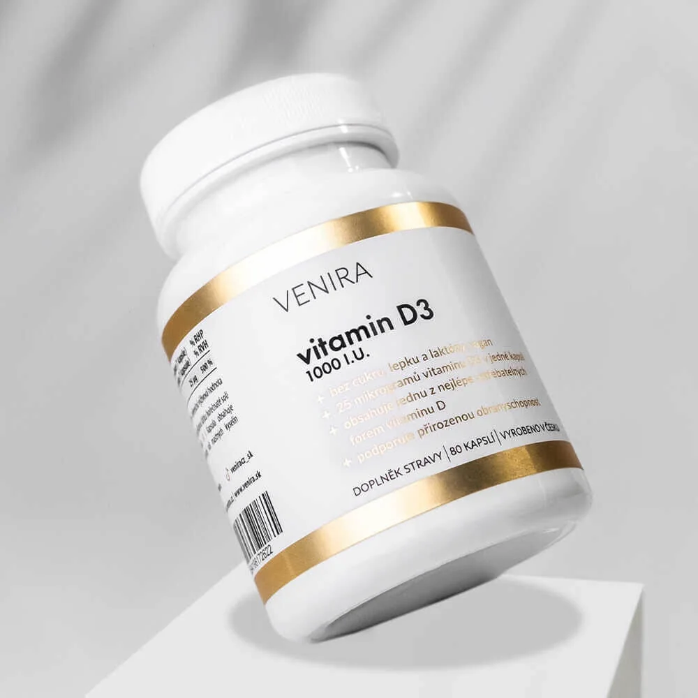 Venira Vitamin D3 1000 IU 80 kapslí