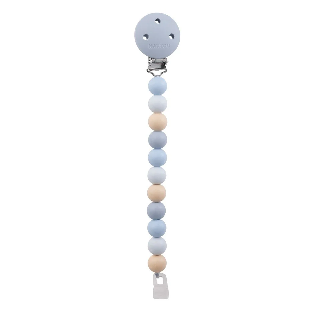 Nattou Klip na dudlík silikonový multicolors blue bez BPA