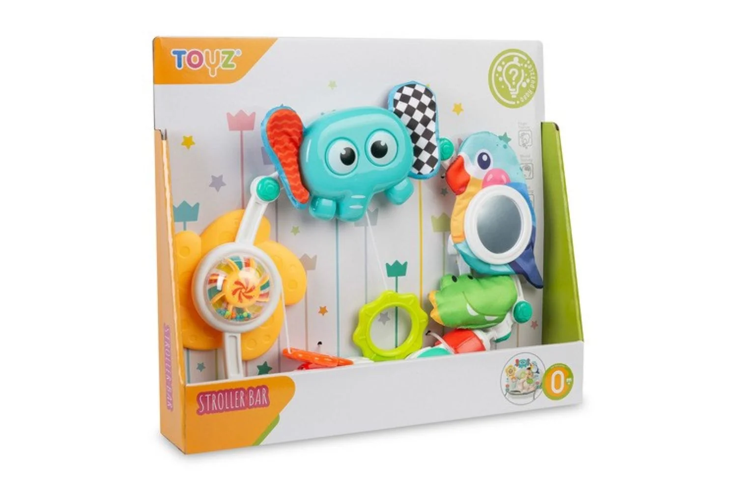 Toyz Senzorický oblouk Slon – zrcátko, chrastítka, 0–18m