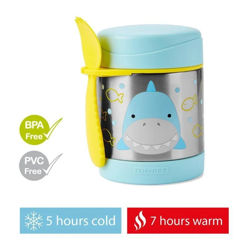 SKIP HOP Zoo Termoska na jídlo se lžičkou/vidličkou Žralok 325 ml, 3r+ 