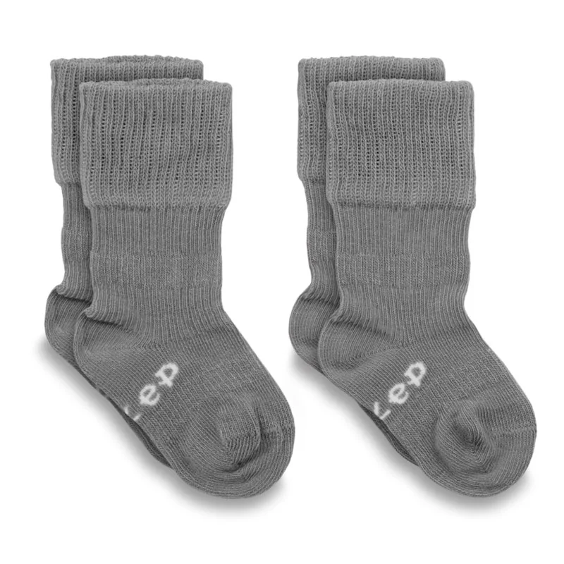 KipKep dětské ponožky Stay-on-Socks 6-12m 2páry Pebble Grey