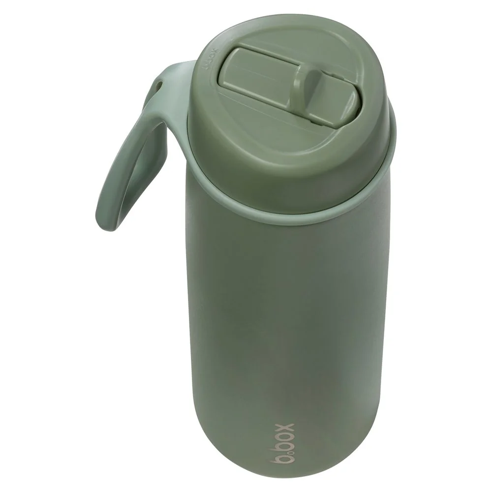 B.BOX Nerezová termolahev s brčkem 690 ml - olive