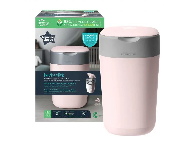 Tommee Tippee Koš na pleny Twist & Click 1 ks růžový