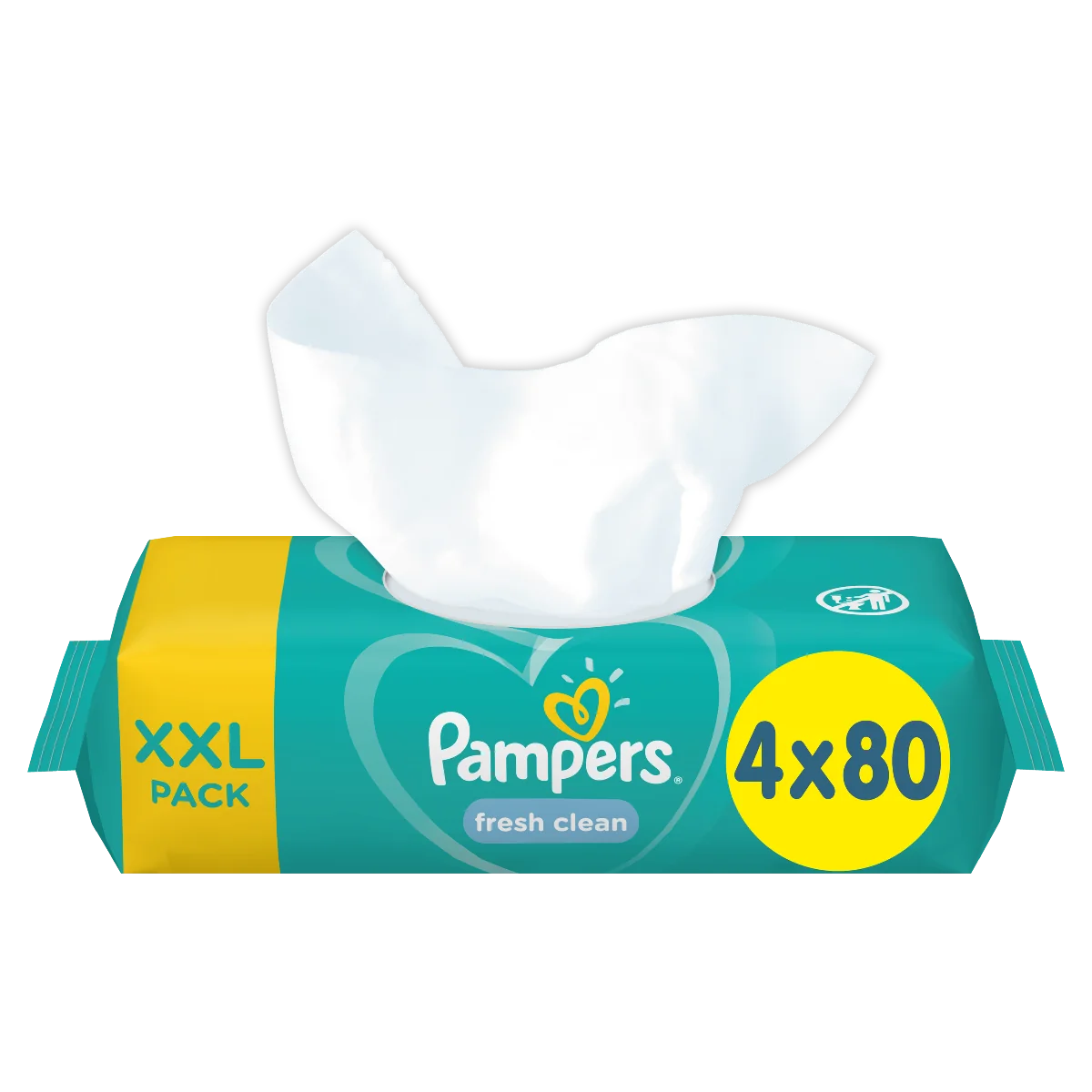 Pampers Fresh Clean XXL vlhčené ubrousky 4x80 ks