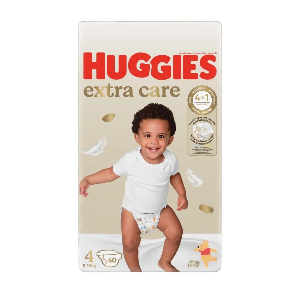 Huggies Extra Care 4 8–16 kg dětské pleny 60 ks