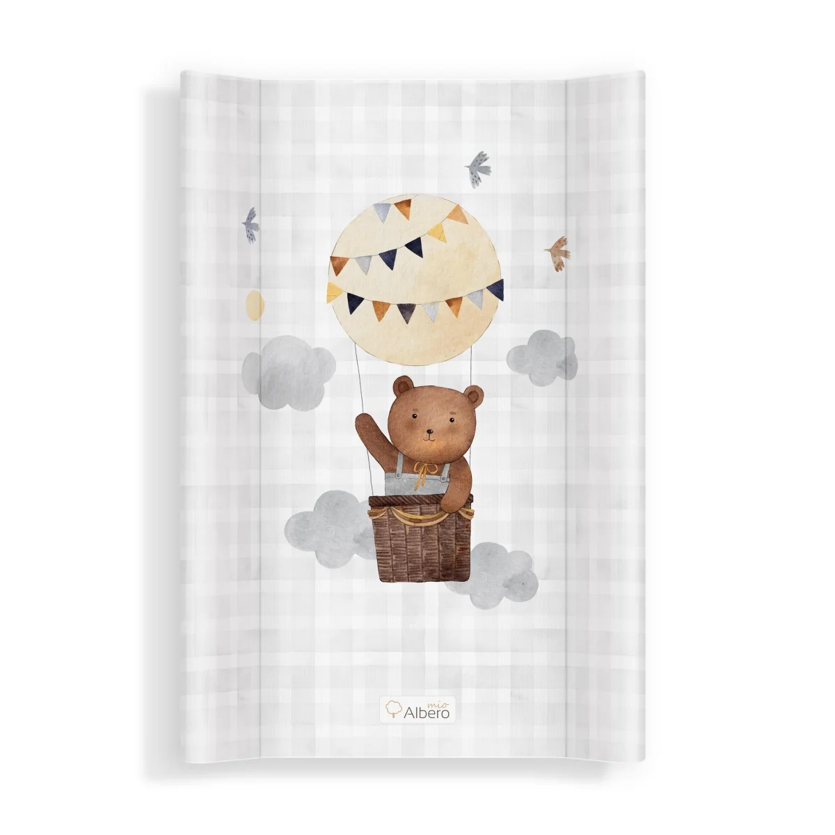 Albero Mio Přebalovací podložka na postýlku, tvrdá, 70×47 cm, Medvěd v balónu