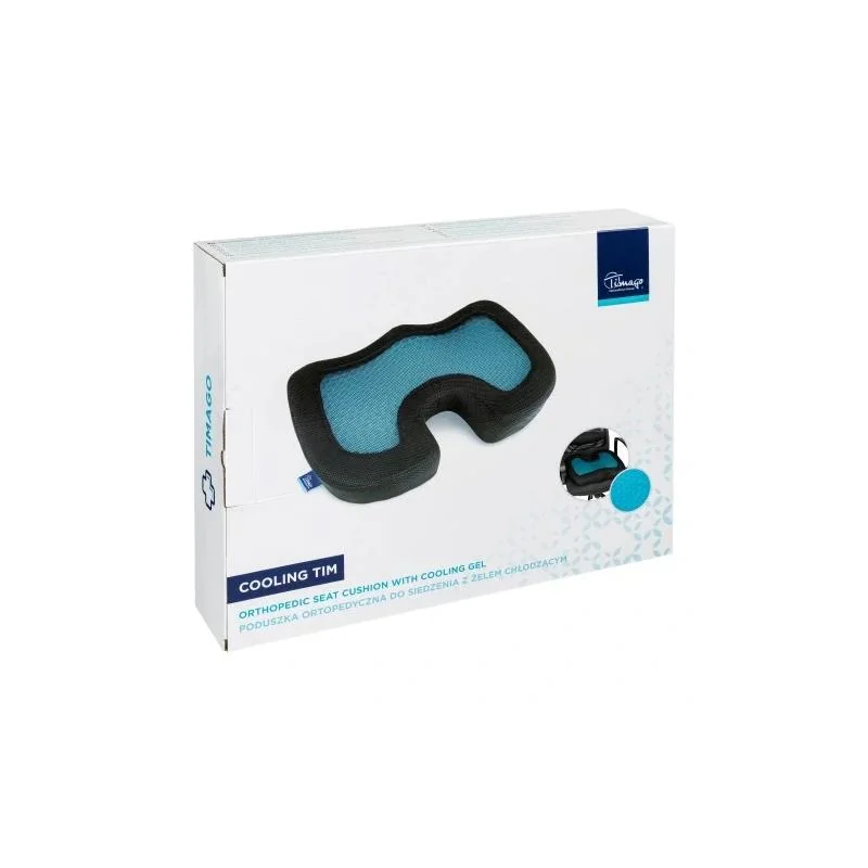 TIMAGO Ortopedický sedák z paměťové pěny COOLING s chladícím gelem 47 x 37 x 8 cm