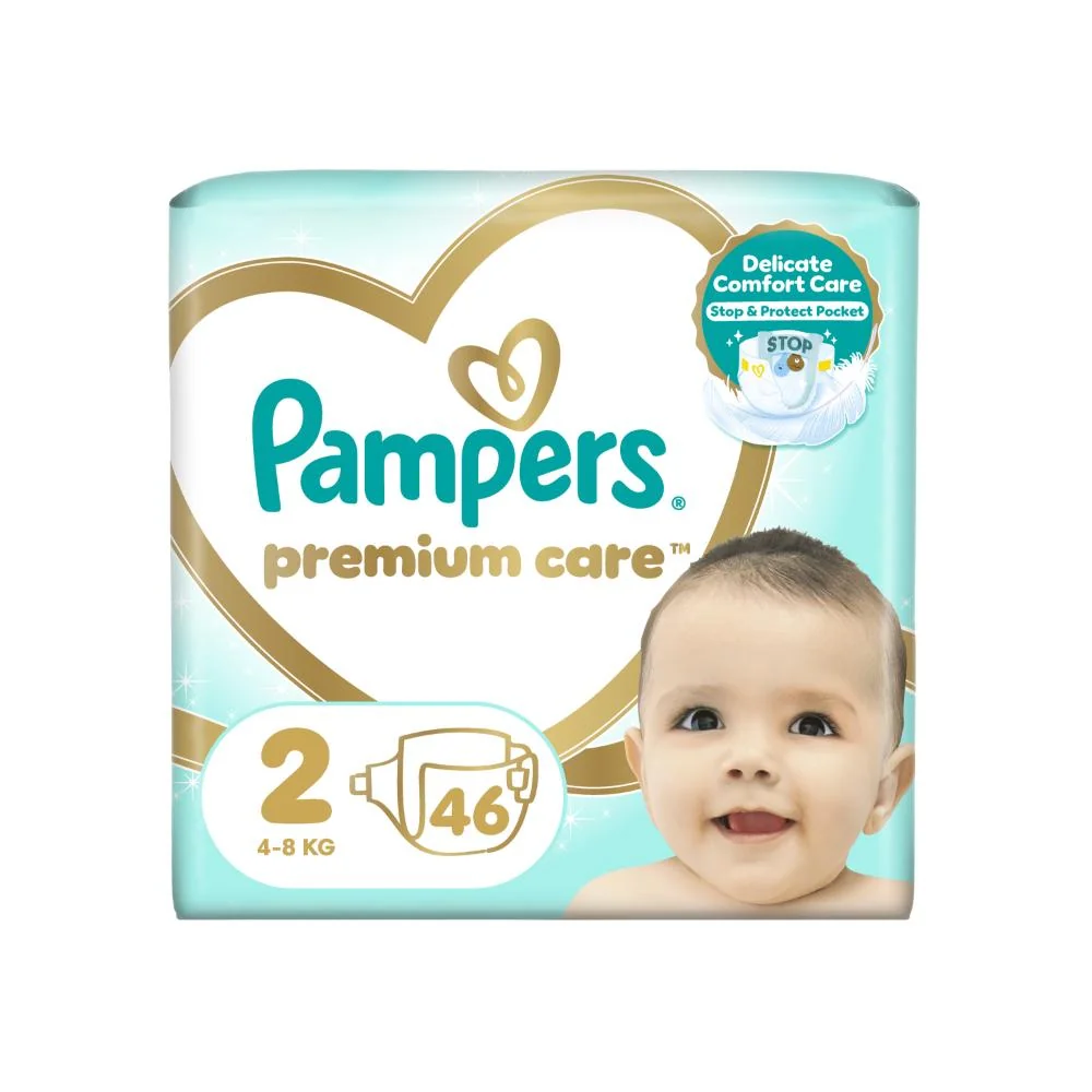 Pampers Premium Care vel. 2 4–8 kg dětské pleny 46 ks