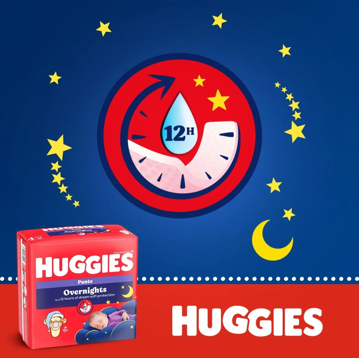 Huggies Overnights Pants 4 9-14 kg dětské pleny 26 ks