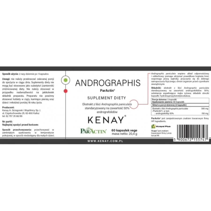 Kenay Andrographis ParActin 60 kapslí