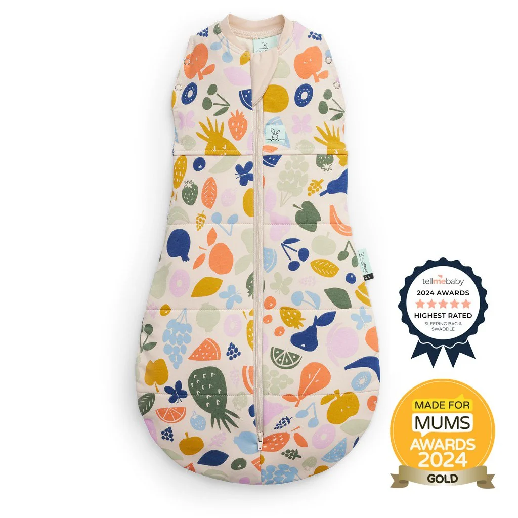 Ergopouch Zavinovačka a vak na spaní 2v1 Cocoon Fruit Salad 3-6 m, 6-8 kg, 2,5 tog