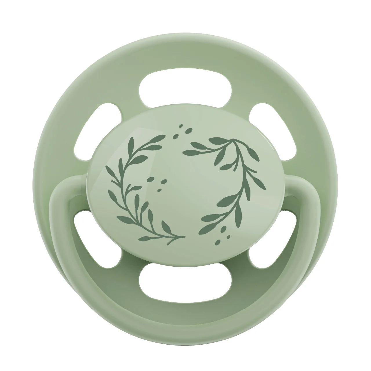 nip CHERRY NATURE line šidítko, kaučuk,velikost 1 (0-6m), 2ks, green/brown
