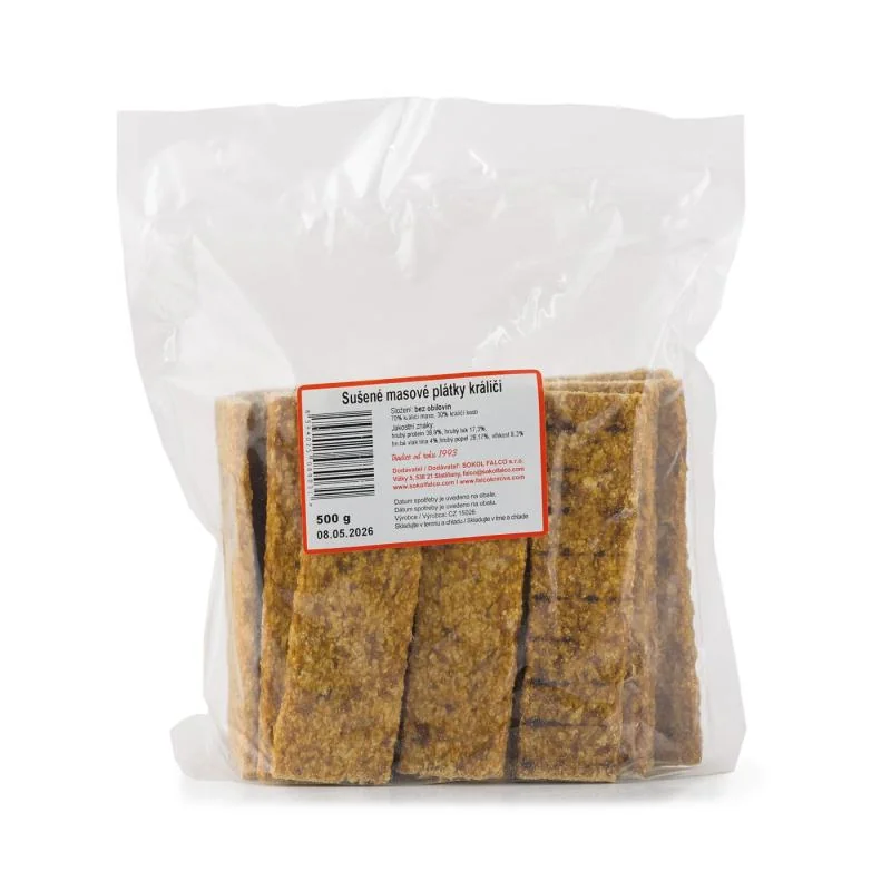 Sokol Falco Sušené masové plátky králičí 500g