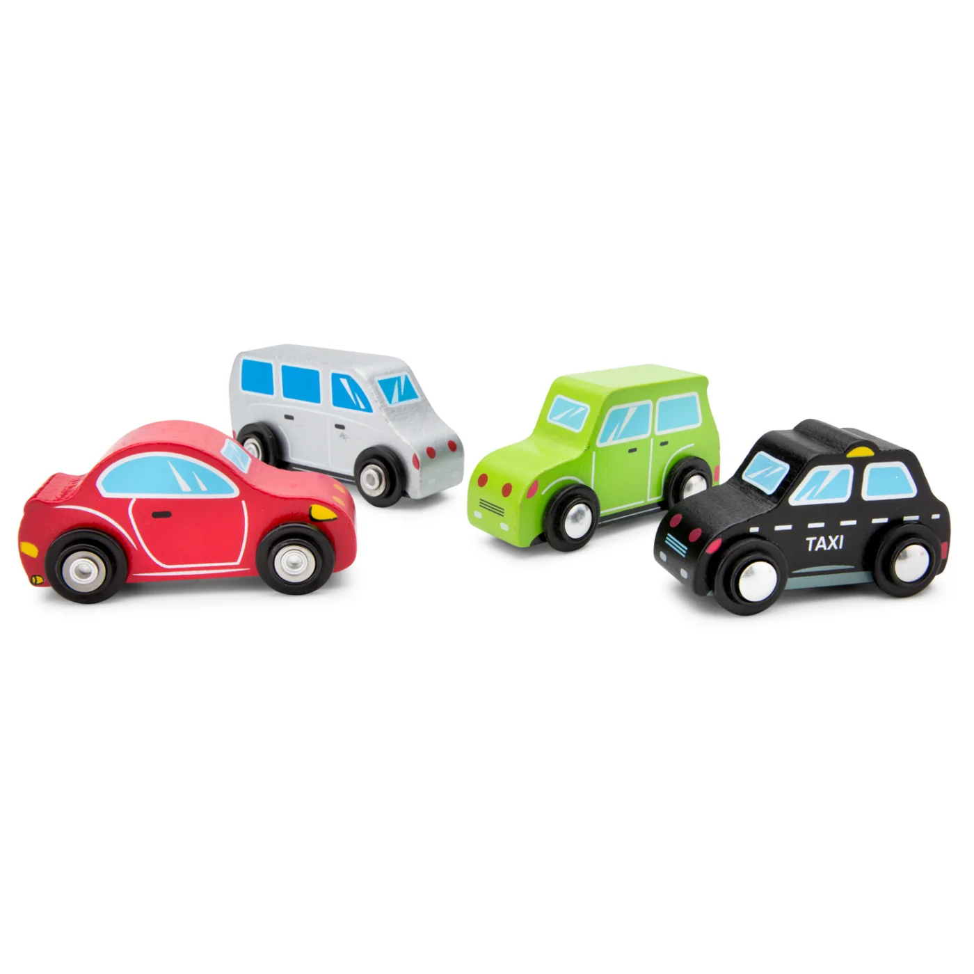 New Classic Toys Sada dřevěných mini autíček - 4 ks