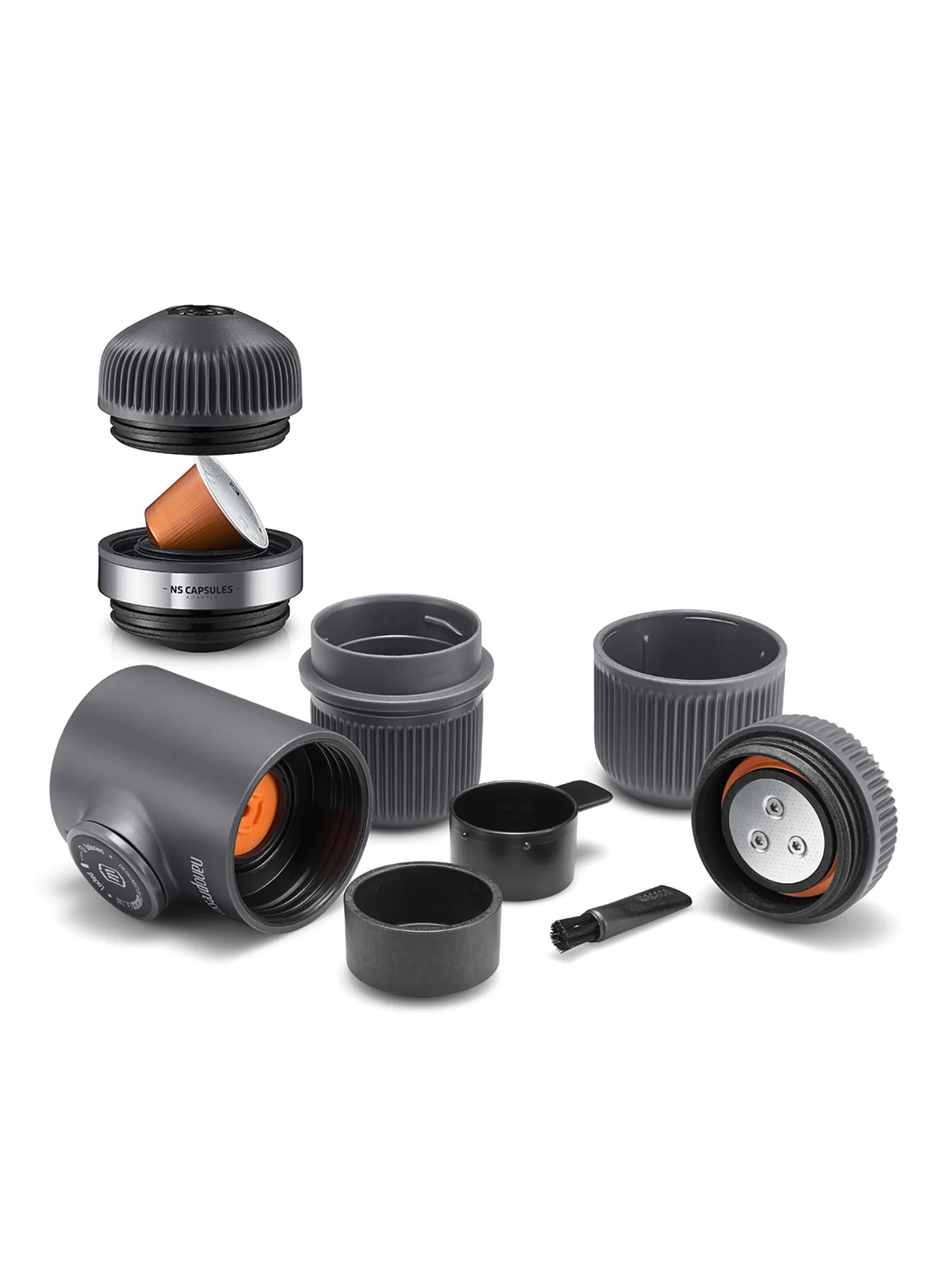 Wacaco Nanopresso šedé + NS adaptér Kávovar