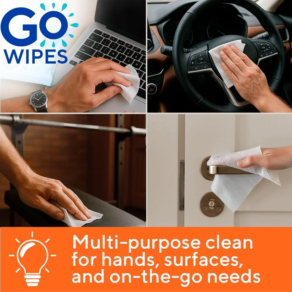 GoWipes Osvěžující vlhčené ubrousky s antibakteriálním účinkem Plastic Free 10x8 ks
