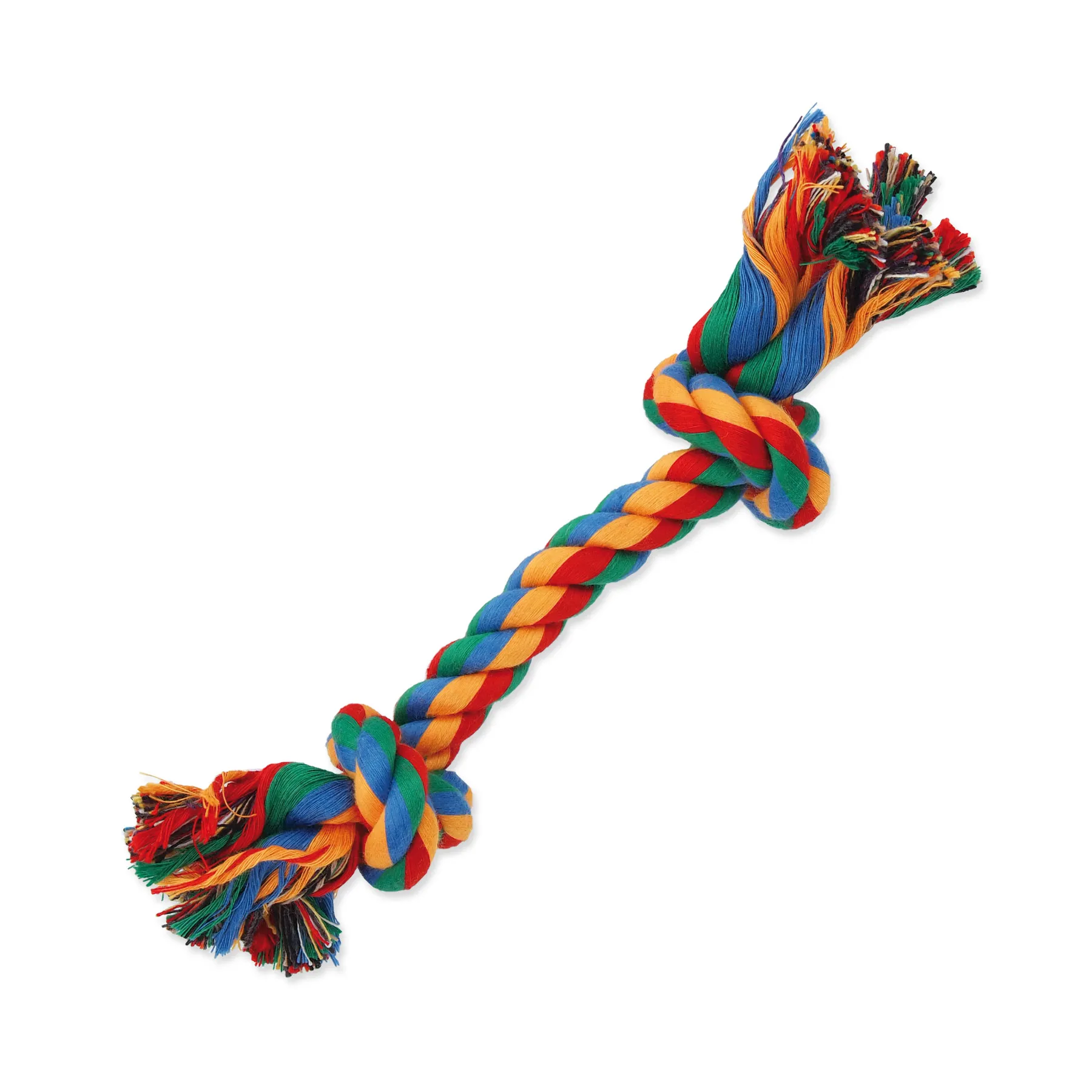 Dog Fantasy Hračka uzel bavlněný barevný 2 knoty 20 cm