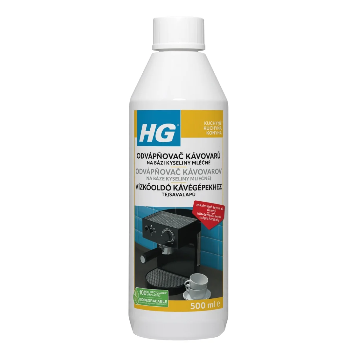 HG Odvápňovač kávovarů na bázi kyseliny mléčné 500 ml