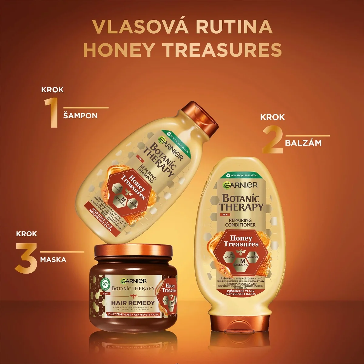 Garnier Botanic Therapy Honey Treasures šampon na poškozené vlasy 400 ml