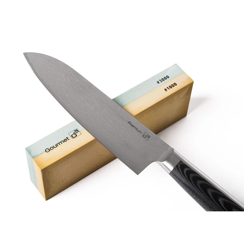 G21 Sada nožů Damascus Premium v bambusovém bloku, Box, 3 ks + brusný kámen
