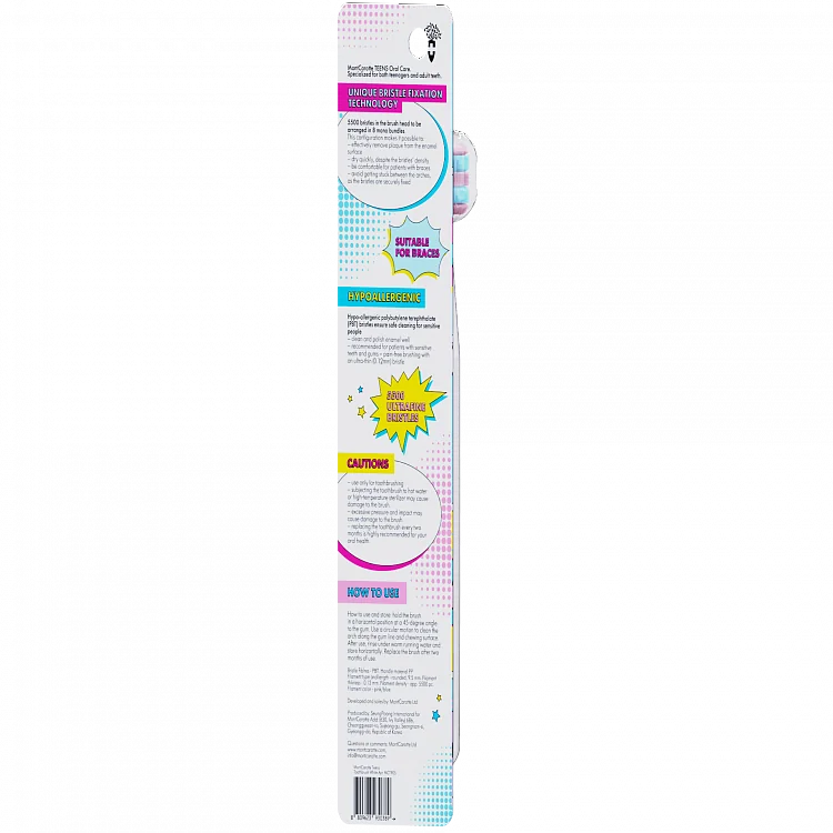 Montcarotte Teens Toothbrush White zubní kartáček 1 ks