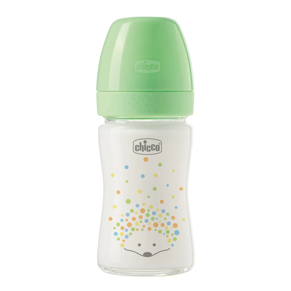 Chicco Kojenecká skleněná láhev Perfect Easy pomalý silikonový průtok 0m+ 150 ml neutrální
