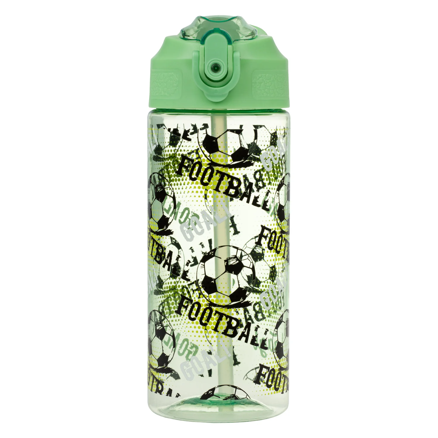 Baagl Tritanová láhev na pití s brčkem Fotbal, 500 ml