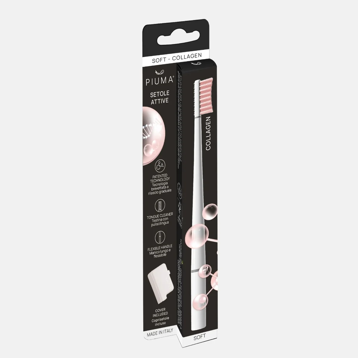 Piuma Zubní kartáček s kolagenem Soft 1 ks Pure White